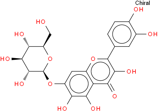 栎草亭-7-O-β-D-吡喃葡萄糖苷
(槲皮万寿菊素-7-O-β-D-葡萄糖苷)