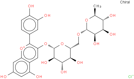 氯化矢车菊素-3-O-芸香糖苷，
矢车菊素芸香糖苷，矢车菊素鼠李葡糖苷